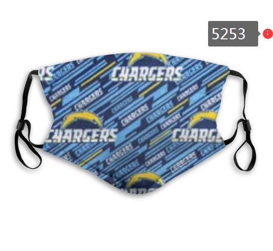 2020 NFL Los Angeles Chargers #4 Dust mask with filter->nfl dust mask->Sports Accessory